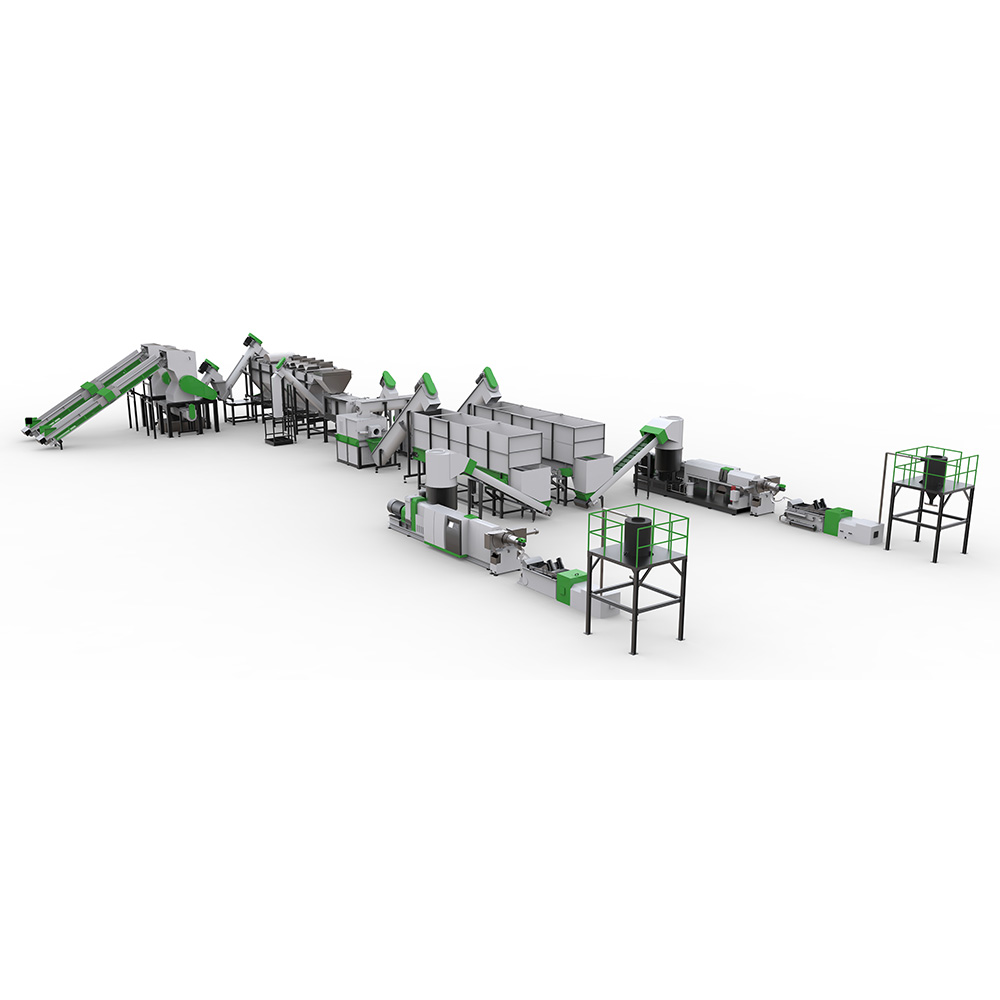 Linha de lavagem de resíduos de plástico ambiental AWS-PE com dispositivos ABB